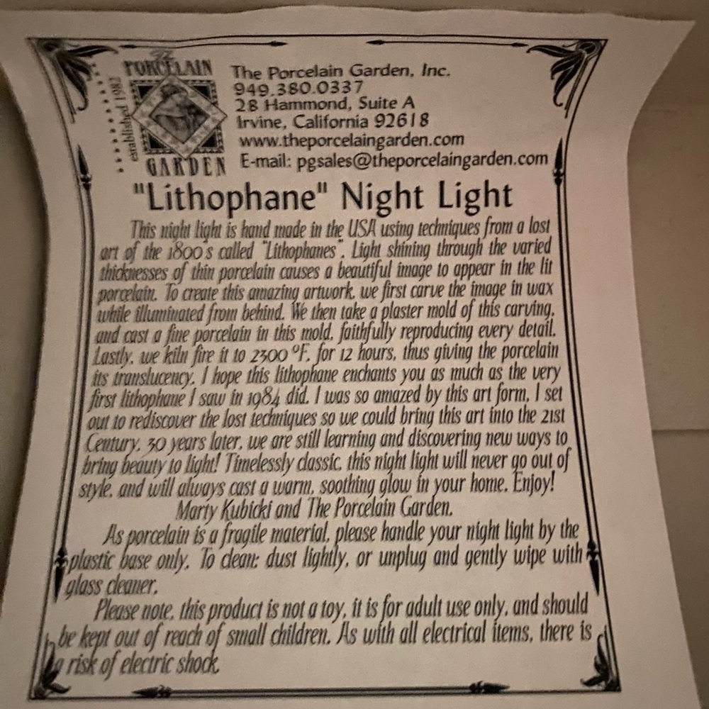 Hummingbird Lithograph The Porcelain Garden